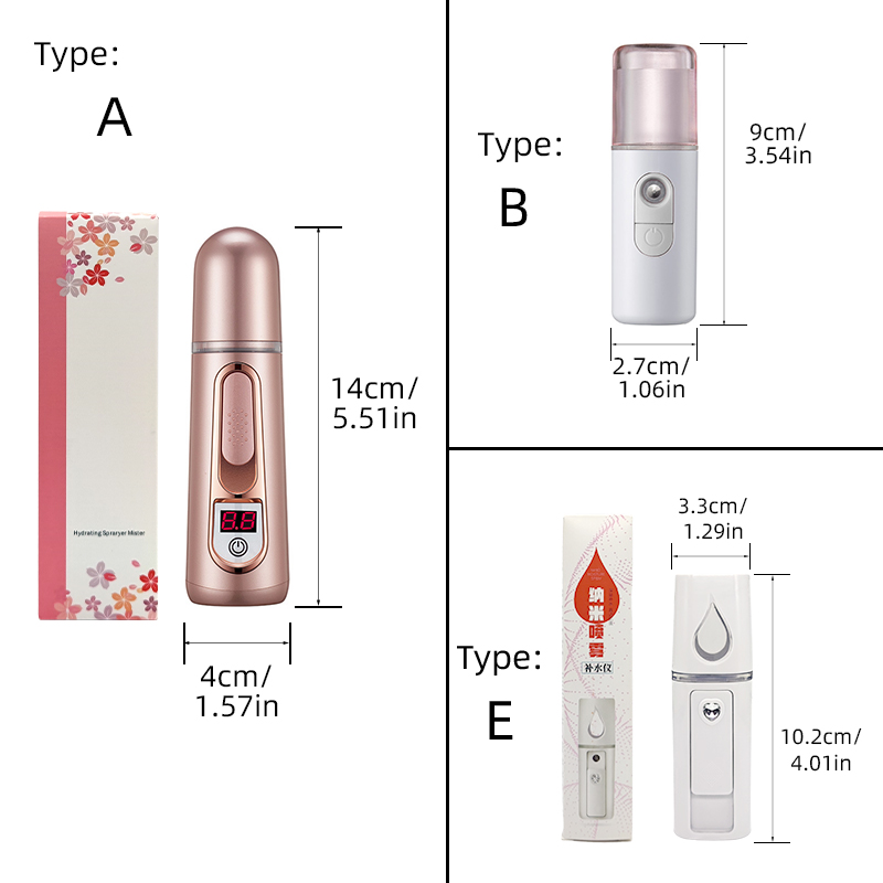 Moisture Care Handheld Steaming Ion Rechargeable Alcohol Nano Face Spray Steamer Mini Skin Facial Sprayer Mist Water Portable