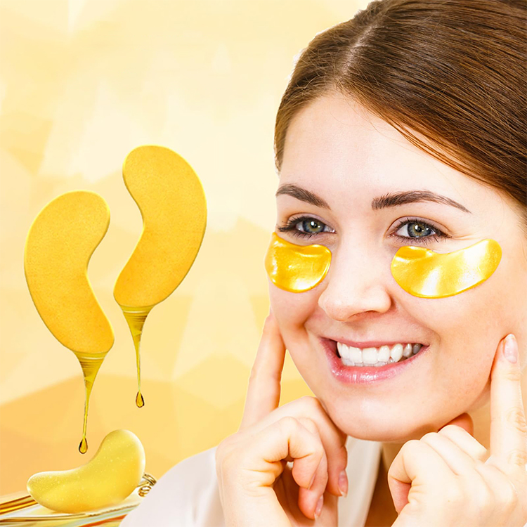 Customize Logo 20 Pairs Gold Under Eye Mask Dark Circles Anti Aging Bio Collagen Mask 24k Gold Collagen Under Eye Patches