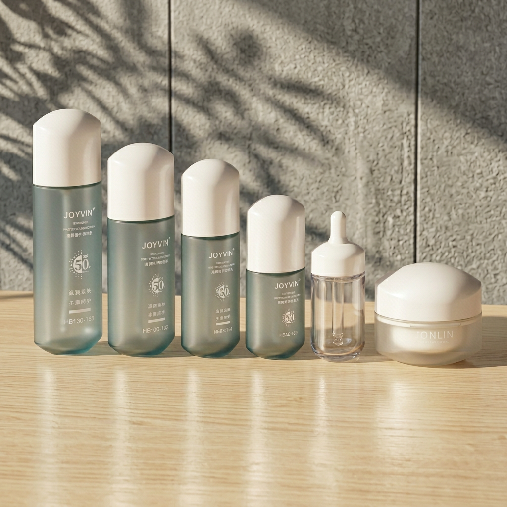 Premium Matte PETG Plastic Skincare Bottle Set Empty Toner Lotion Custom Printed Luxury Skincare Premium Lotion Bottle