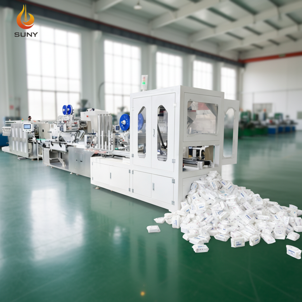 SUNY GROUP Make-Up Cleansing Wipes Production Line for Face Eyes and Lips Wet Towels Alcohol Free Machine Price