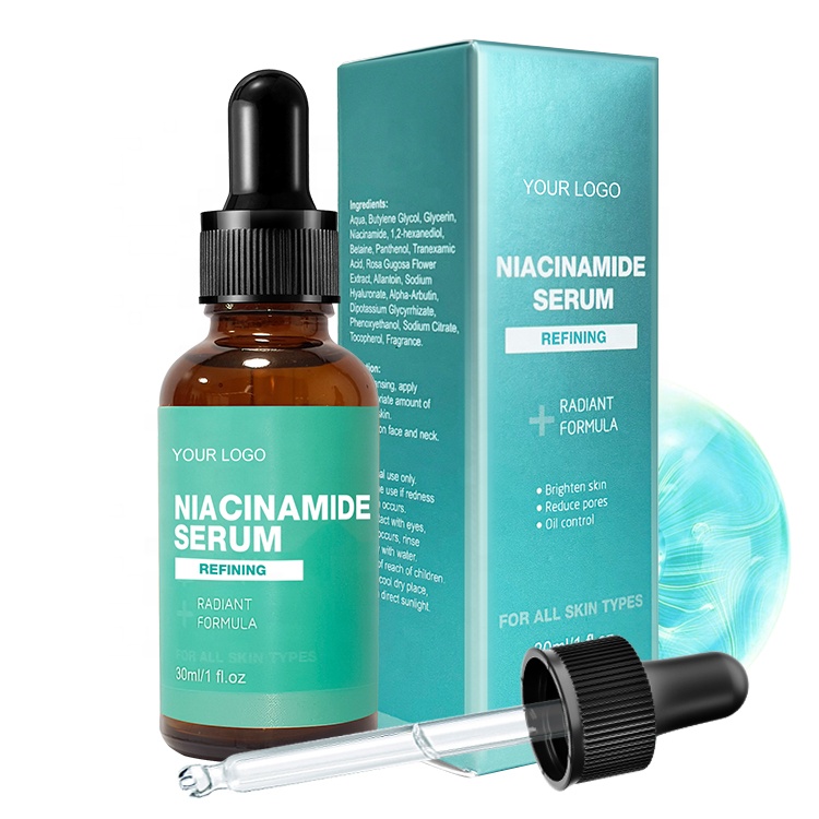 OEM ODM Custom Facial Serum Brightening Niacinamide Hyaluronic Acid Serum with Niacinamide