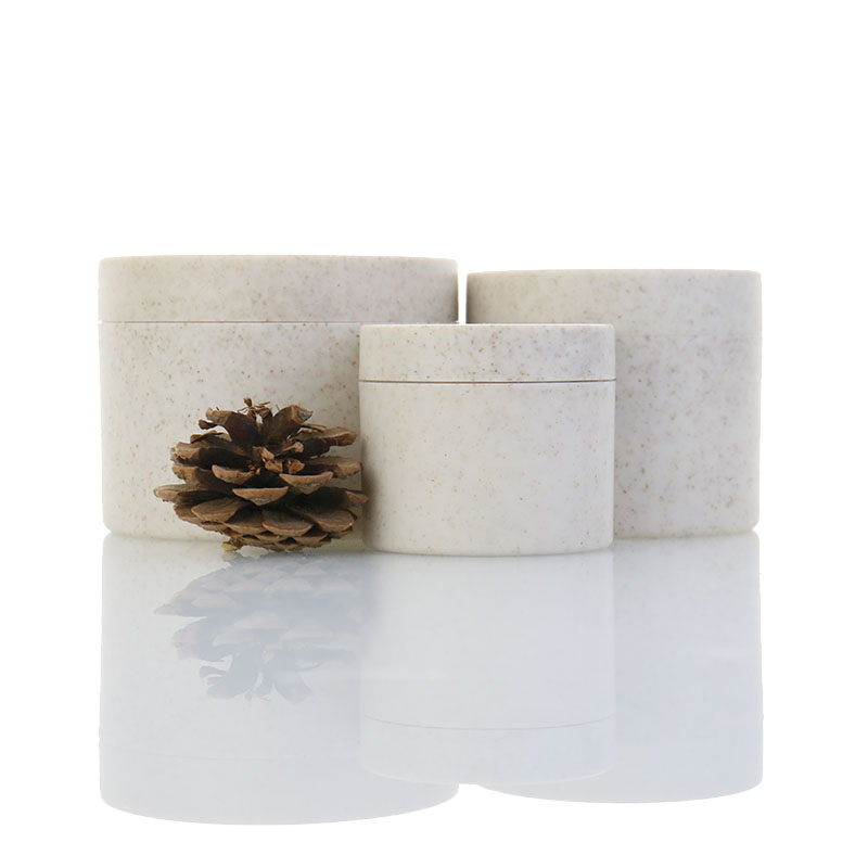 Customizable Friendly Material Biodegradable Cosmetic Containers Recyclable Wheat Straw Cream Jar 50g 100g 250g