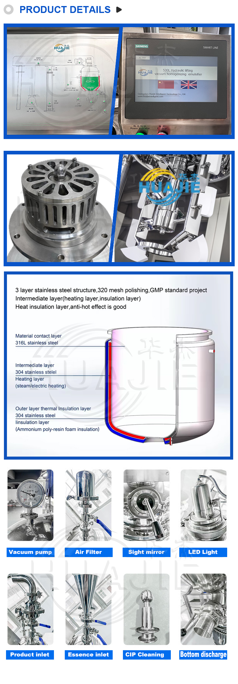 Vacuum Emulsifying Mixer Detail 6