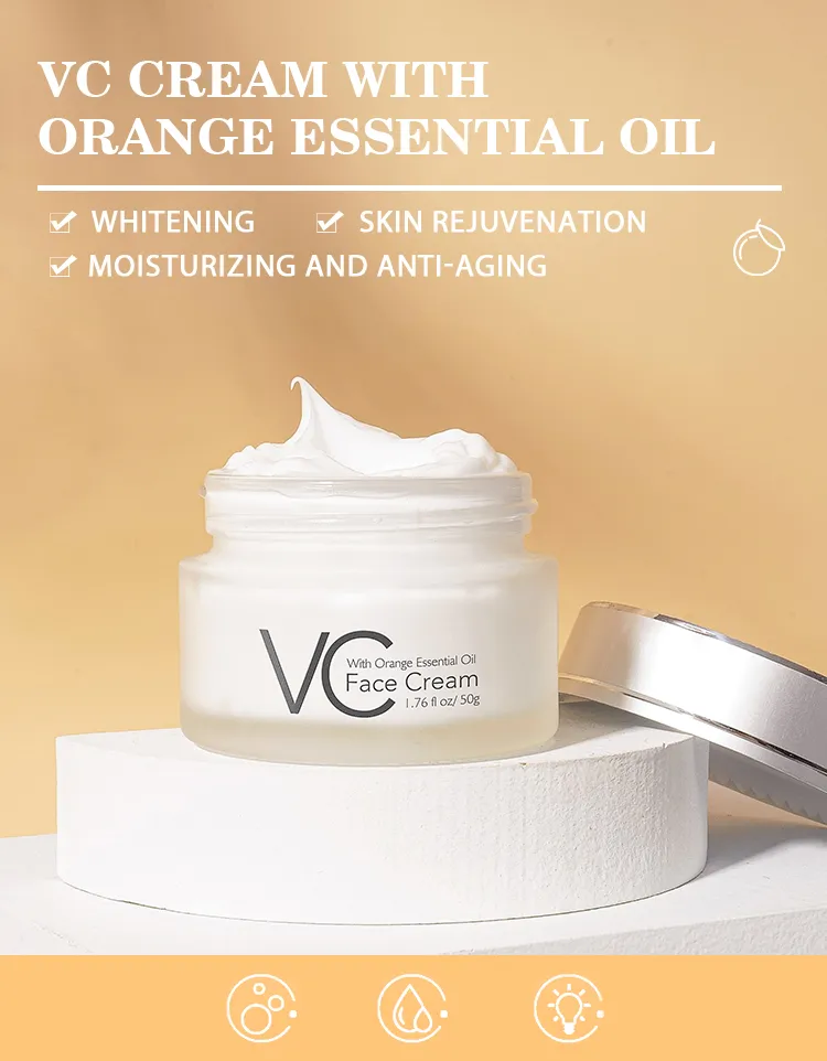 Wholesale Custom Logo Vc with Orange Essential Oil Face Whitening Moisturzing Anti-Aging Eye Cream Facial Serum Skincare Set