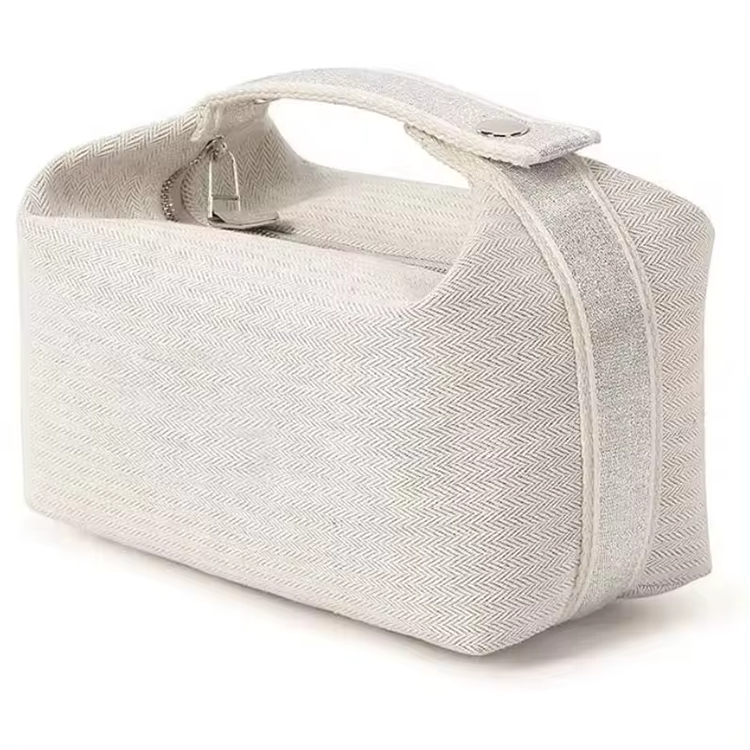 Custom Natural Plain Canvas Cotton Hemp Jute Makeup Cosmetic Bag Wholesale Travel Reusable Durable Cosmetic Bag For Women.