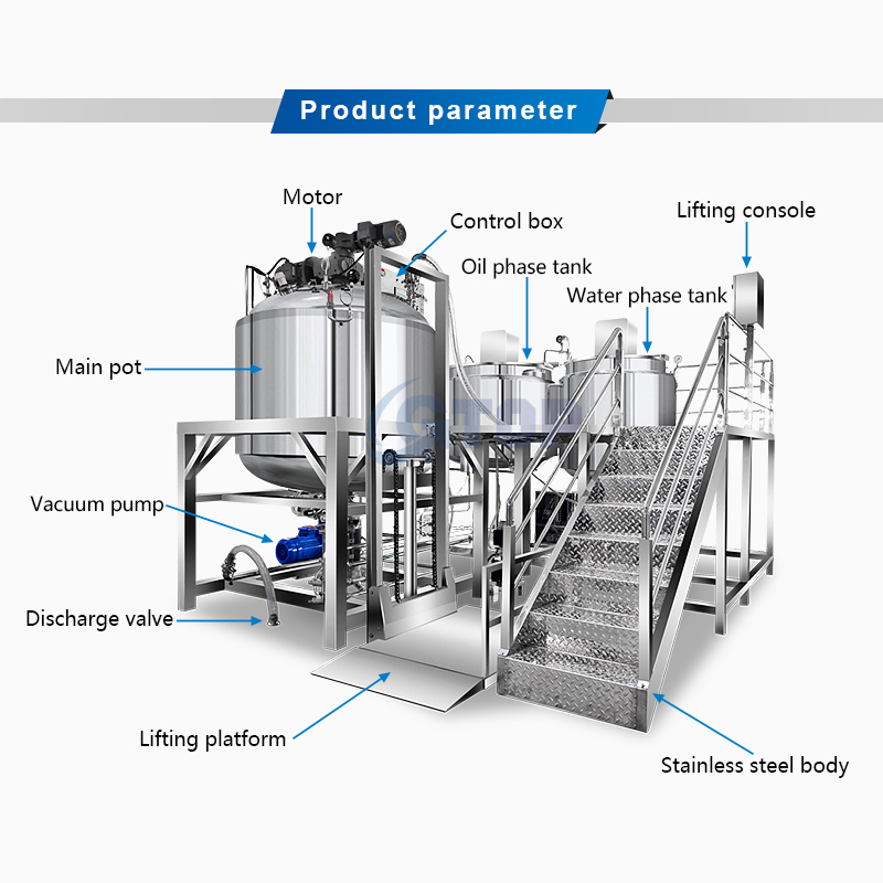 Ointment Vacuum Emulsifying Liquid Detergent Production Line Body Lotion Making Machine Cosmetic Manufacturing Production Line