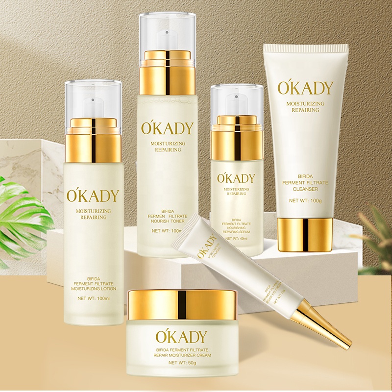 O'KADY 6pcs Bifida Ferment Repair Skincare Set Nourishing Hydrating Facial Kit Strengthen Barrier Revitalize Skin OEM Face