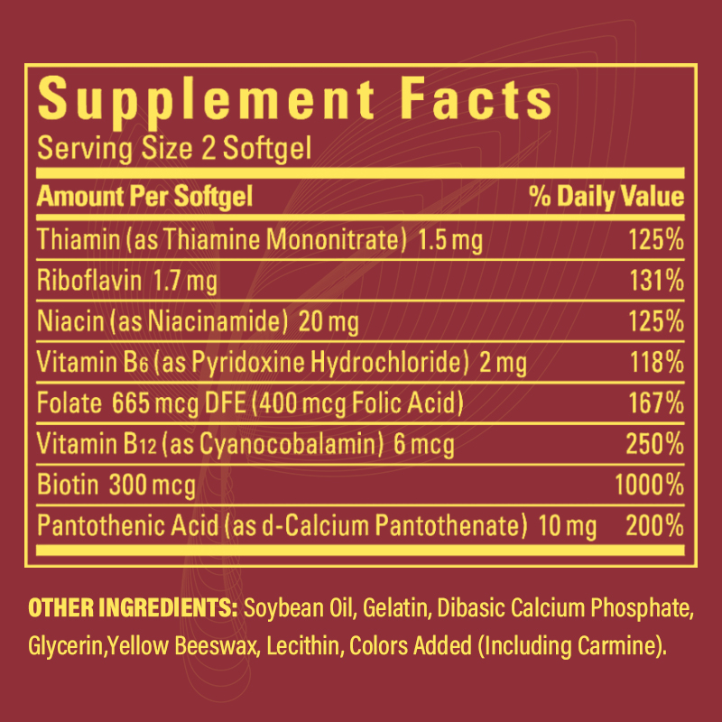 OEM Vitamin B Complex Capsules Health Supplement for Adults with Beauty Benefits-Private Label