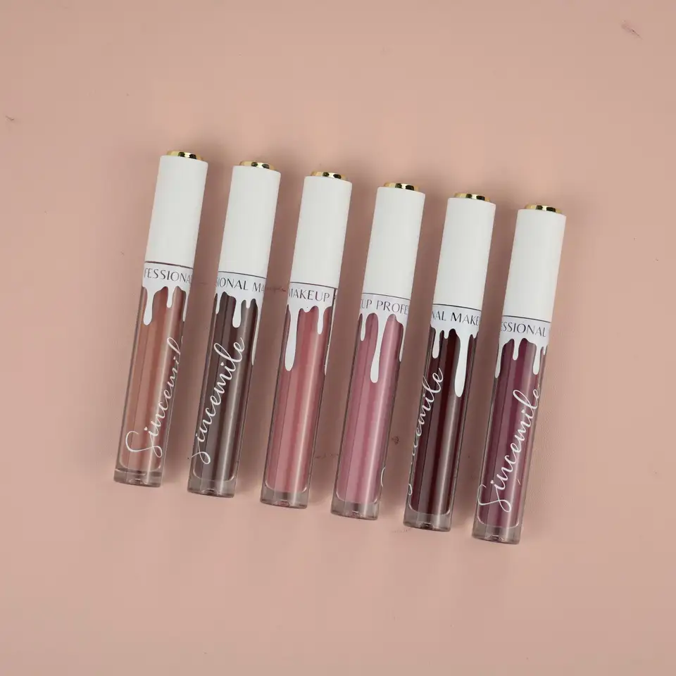 OEM ODM Best Quality Vegan Lip Gloss Create Your Own Brand Lipstick in Glossy Pink Mineral Liquid Cosmetic