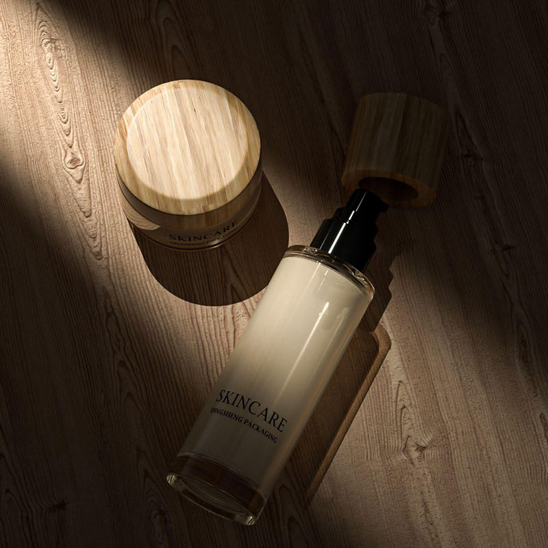 Luxury Premium 20g 50g 50ml Empty Wooden Glass Cosmetic Cream Jars with Screw Cap for Face &amp; Skin Care Creams