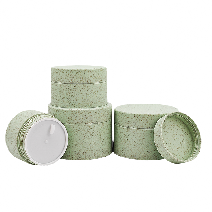 Eco Friendly Degradable Biodegrade Material Wheat Straw Plastic Cosmetic Cream Skin Care Bottles Jars