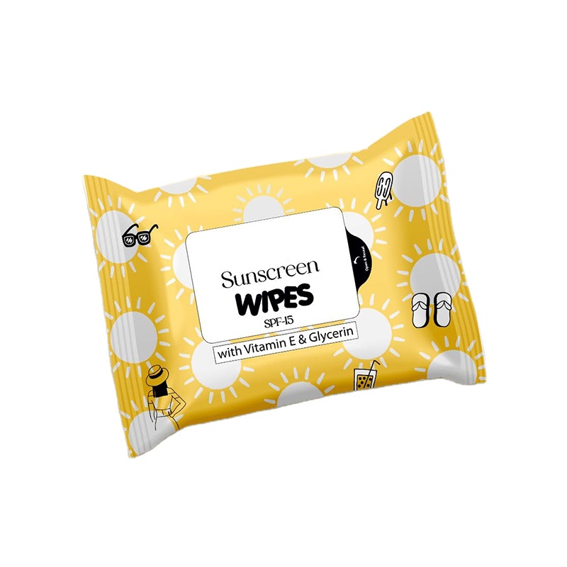 Oem Custom Logo Oil Free Sun Cream Moisturizing Face Sunscreen Block Wipes for Adults