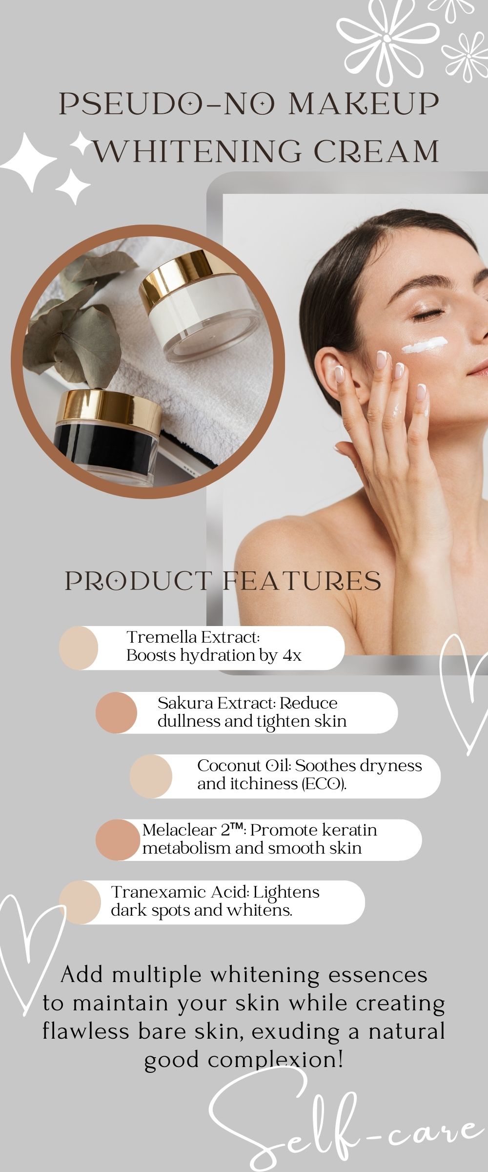 Brightening Moisturizer with Botanical Oils OEM Manufacturer Private Label Skincare Tranexamic Acid Whitening Cream