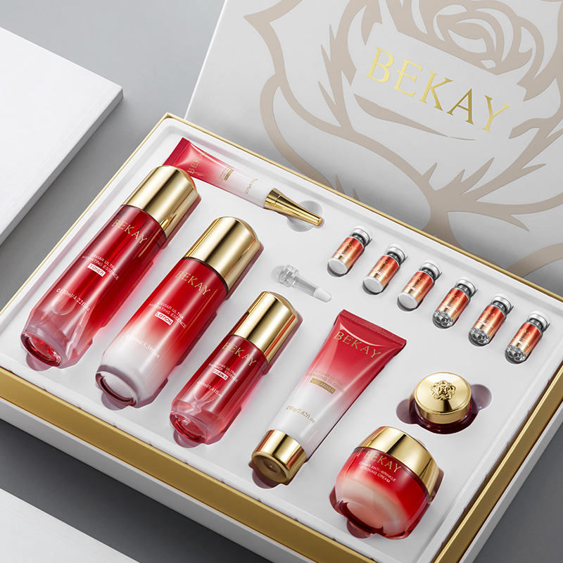 ODM Cosmetics Skin Care Set Custom Skincare Manufacturing Luxurious Caviar Anti-Wrinkle Firming Lotion Cream Facial Kits