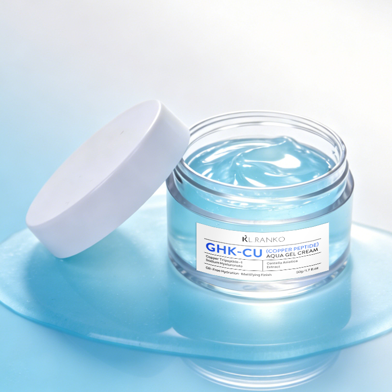 OEM Private Label GHK-Cu Copper Peptide Aqua Gel Cream Oil Free Matte Finish Face Moisturizer Anti Aging Skincare Manufacturer