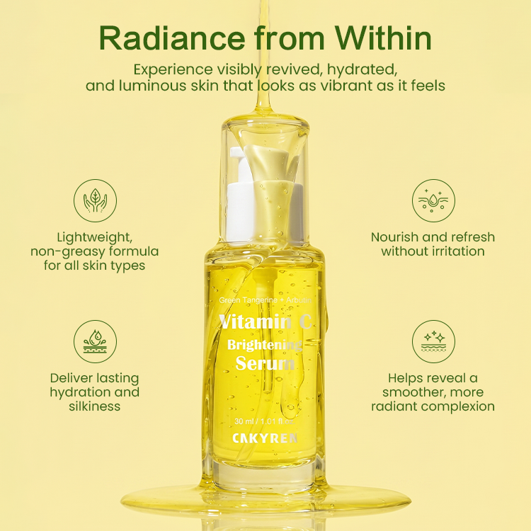 Wholesale Face Care Serum Hyaluronic Acid Natural Vitamin C Green Tangerine Extract Niacinamide Arbutin Centella Asiatica