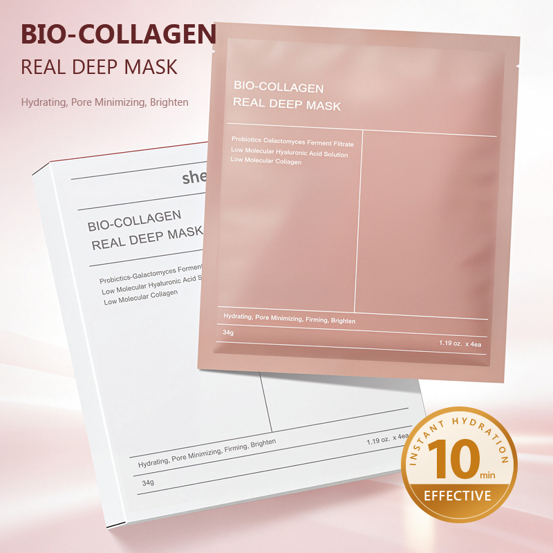 Hot Selling Private Label BIO-Collagen Herbal Hydrating Whitening Anti-Aging Anti-Acne Anti-Wrinkle Sheet Facial Mask