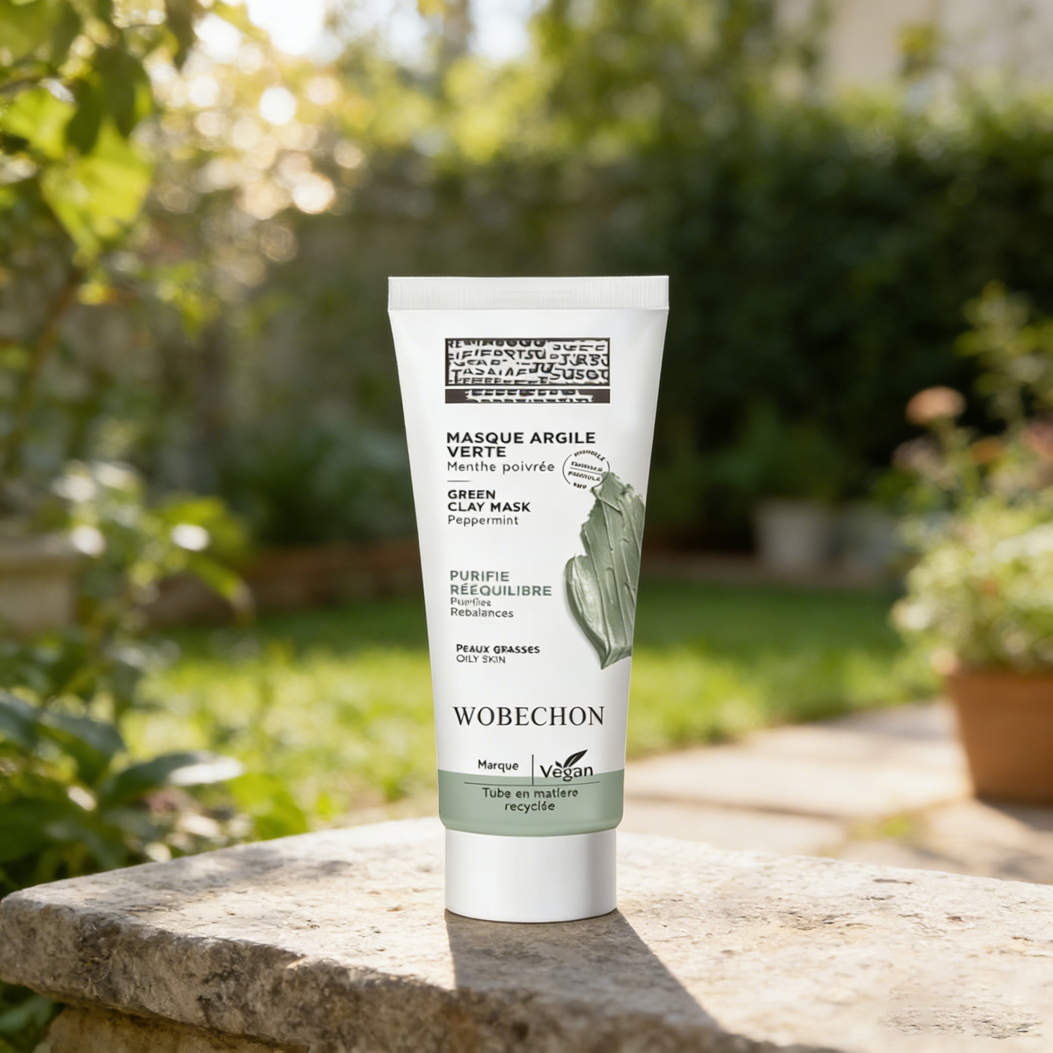 Organic Natural Vegan Green Clay Gel Mask Peppermint Oil Control Deep Cleansing Pore Minimizing Moisturizing Oily Acne Face