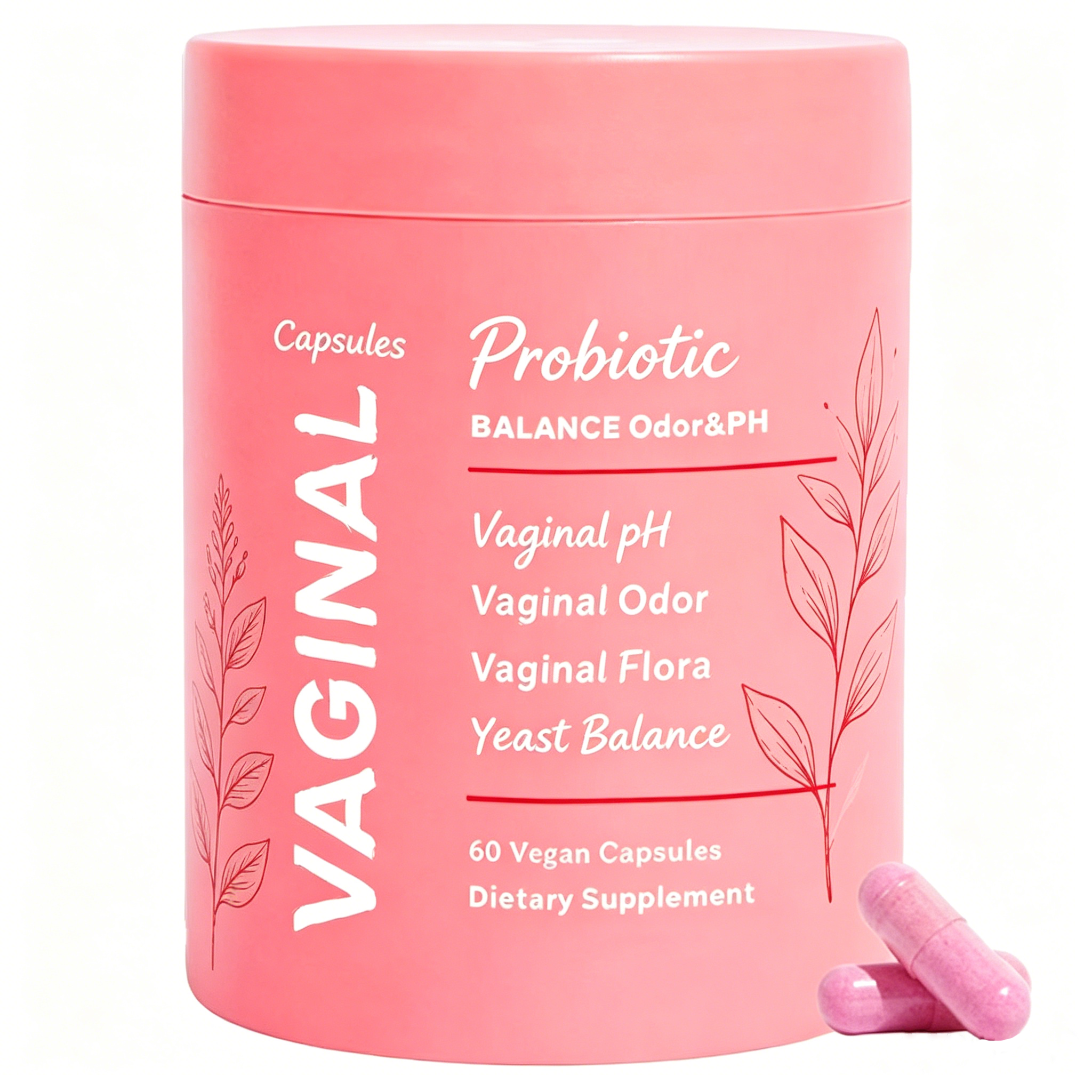 Women's Vaginal Probiotics Beauty Products for PH Balance Prebiotics Lactobacillus Blend Vegan Capsules Promote Healthy Vaginal