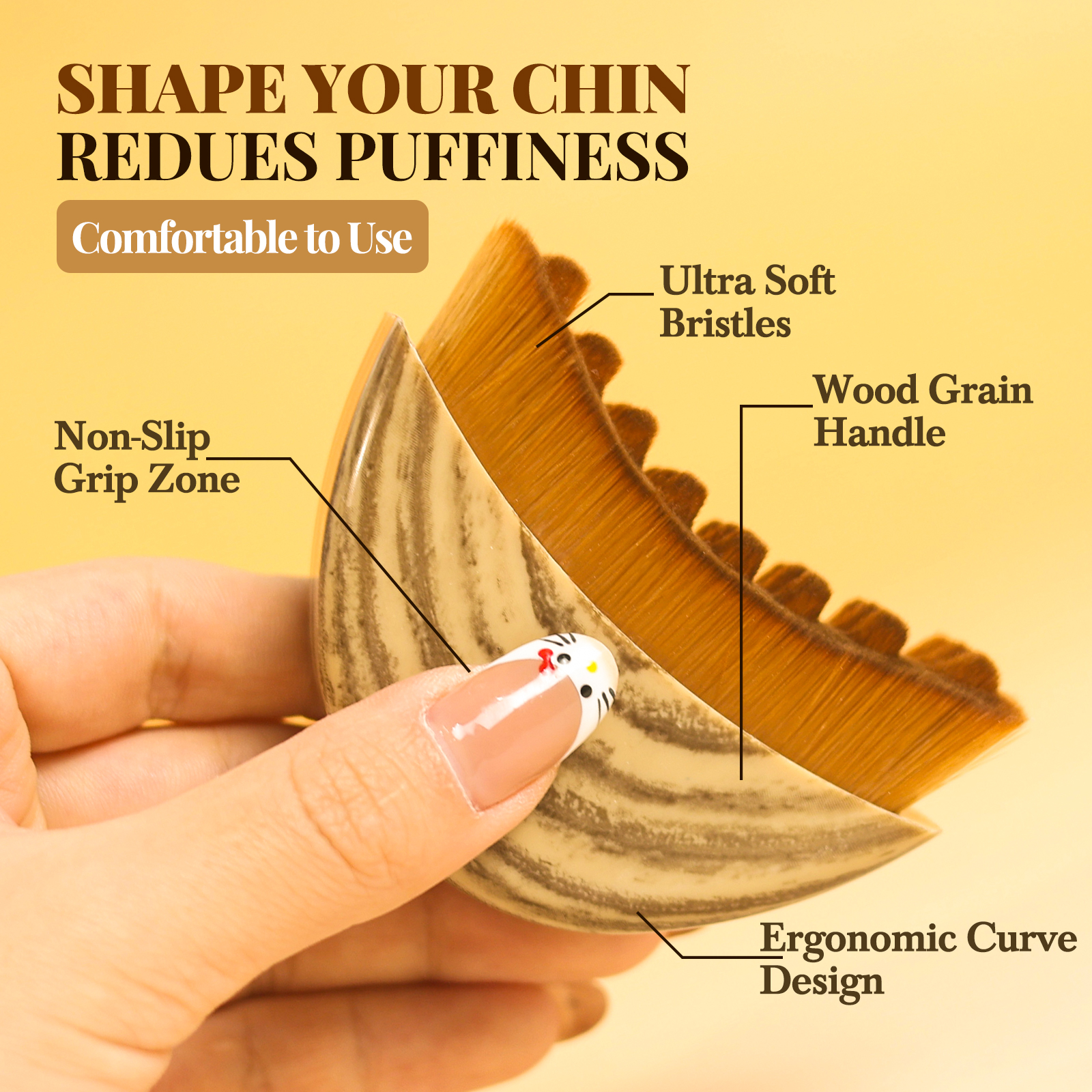 Women Single Wholesale Private Label Luxury Vegan Travel Custom High Quality Professional Lymphatic Drainage Contour Face Brush