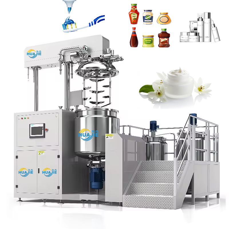 HUAJIE 5L-20000L Cosmetic Production Line Cosmetic Manufacturing Production Line Cosmetic Line Production Vacuum Emulsifier