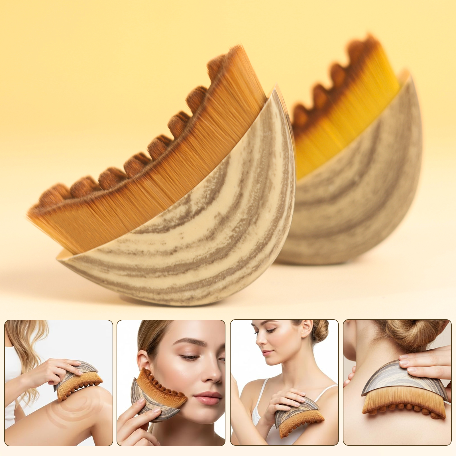 Women Single Wholesale Private Label Luxury Vegan Travel Custom High Quality Professional Lymphatic Drainage Contour Face Brush