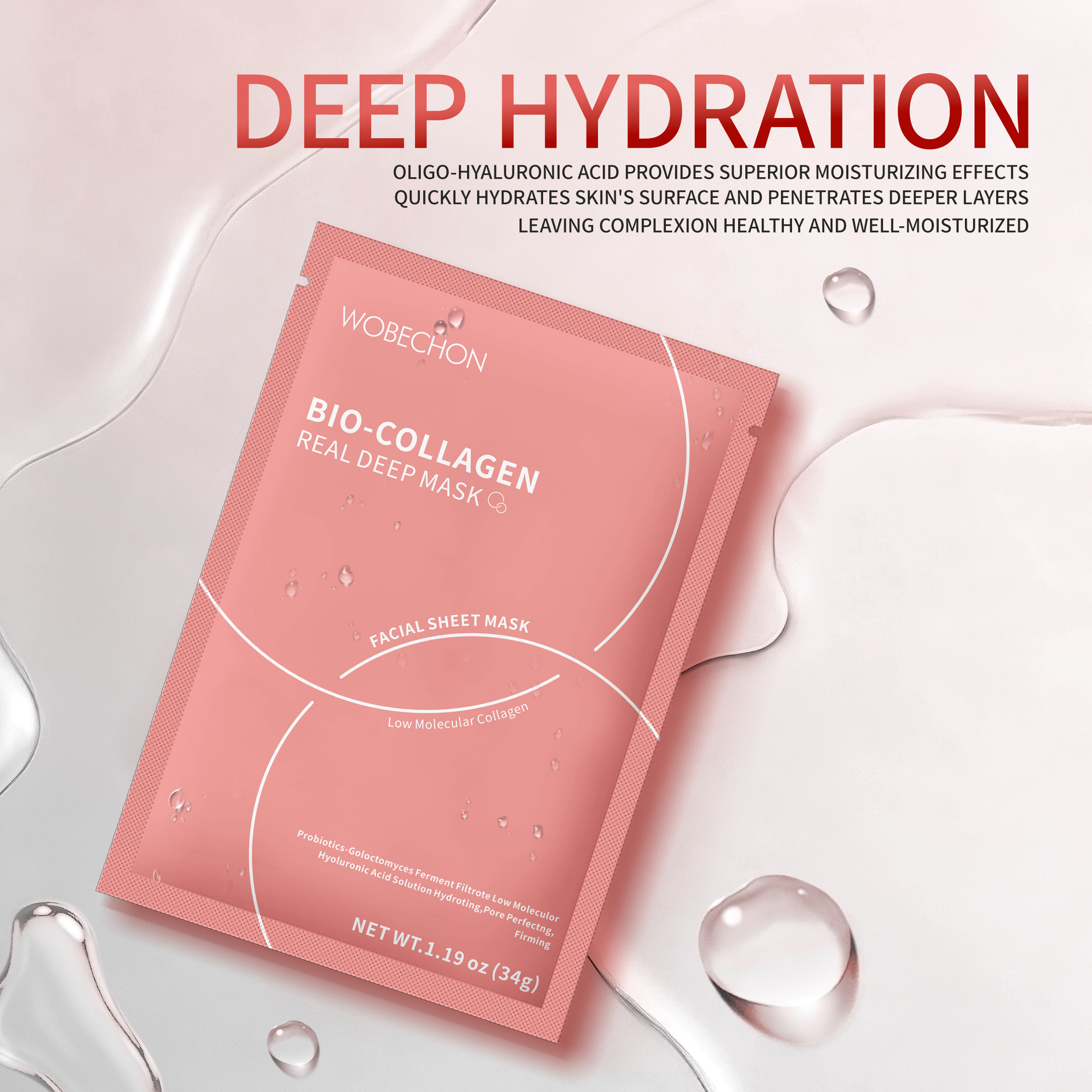 Bio-Collagen Real Deep Mask Facial Sheet Skin Care Wholesale Whitening Moisturizing Hydrating Home Use Anti-Age Organic All Skin