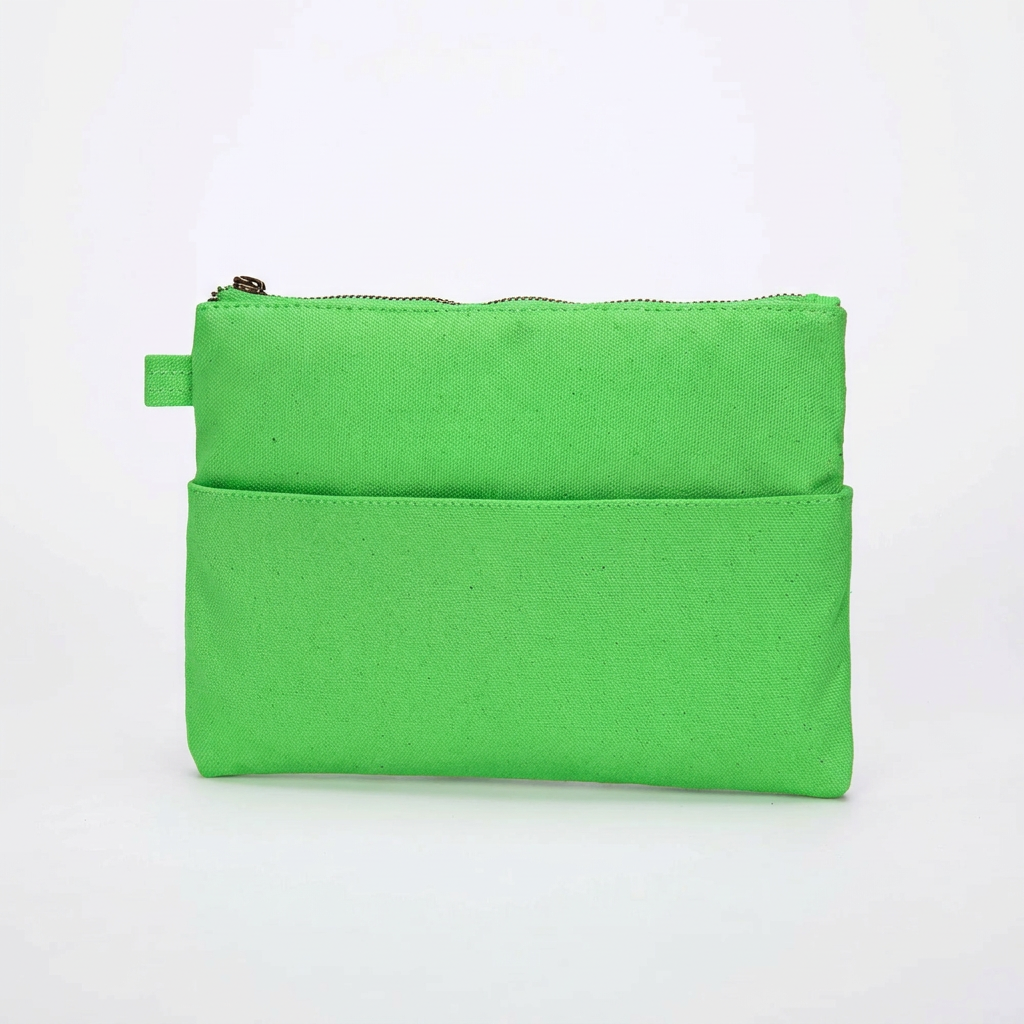 Recycled Women's Clutch Cotton Canvas Storage Cosmetic Pouch Makeup Bag
