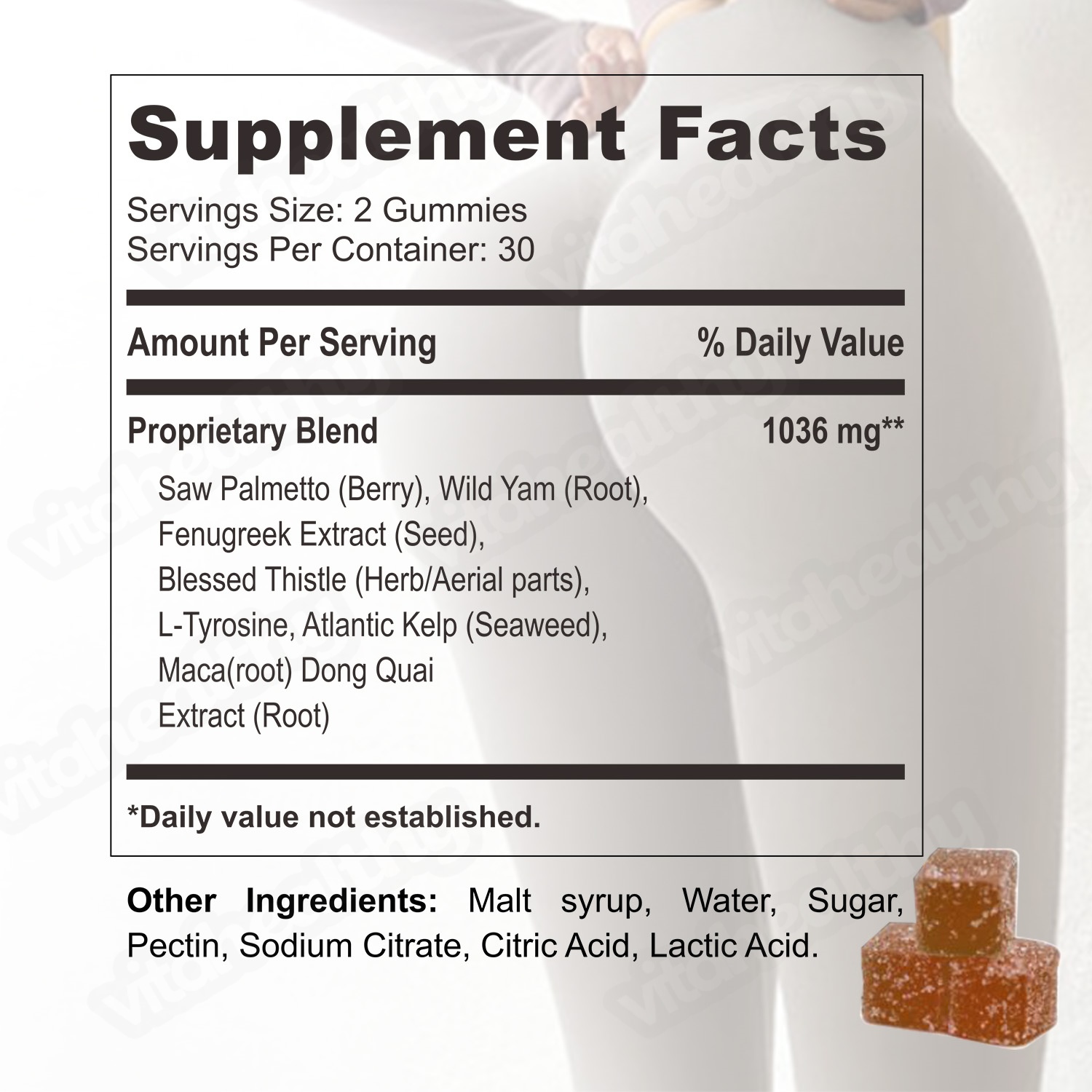 Vitahealthy OEM/ODM Private Label Factory Supply Natural Health Products 60 Hip Butt Enlargement Gummies