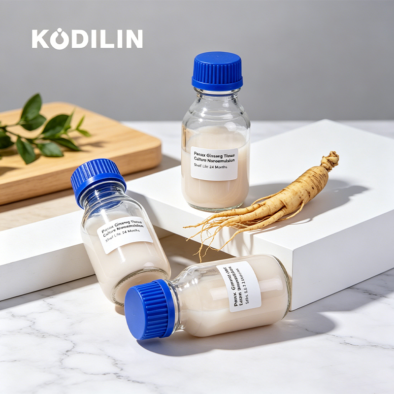 Pure Botanical Nano-dispersed High Purity Ginseng Saponins Skincare Formulation Ingredient Ginseng Extract Nanoemulsion
