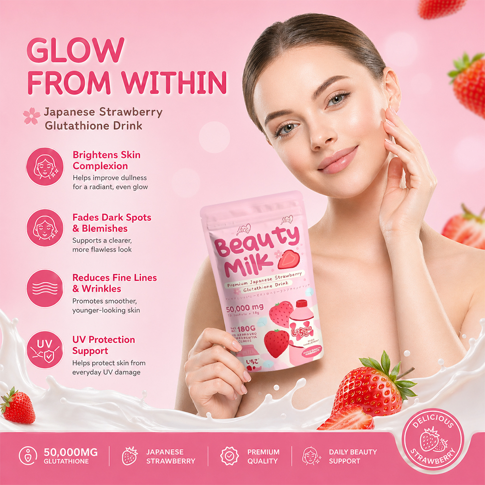 OEM ODM Premium Beauty Milk Powder Skin Whitening Products Strawberry Glutathione for Adults Improves Skin Appearance