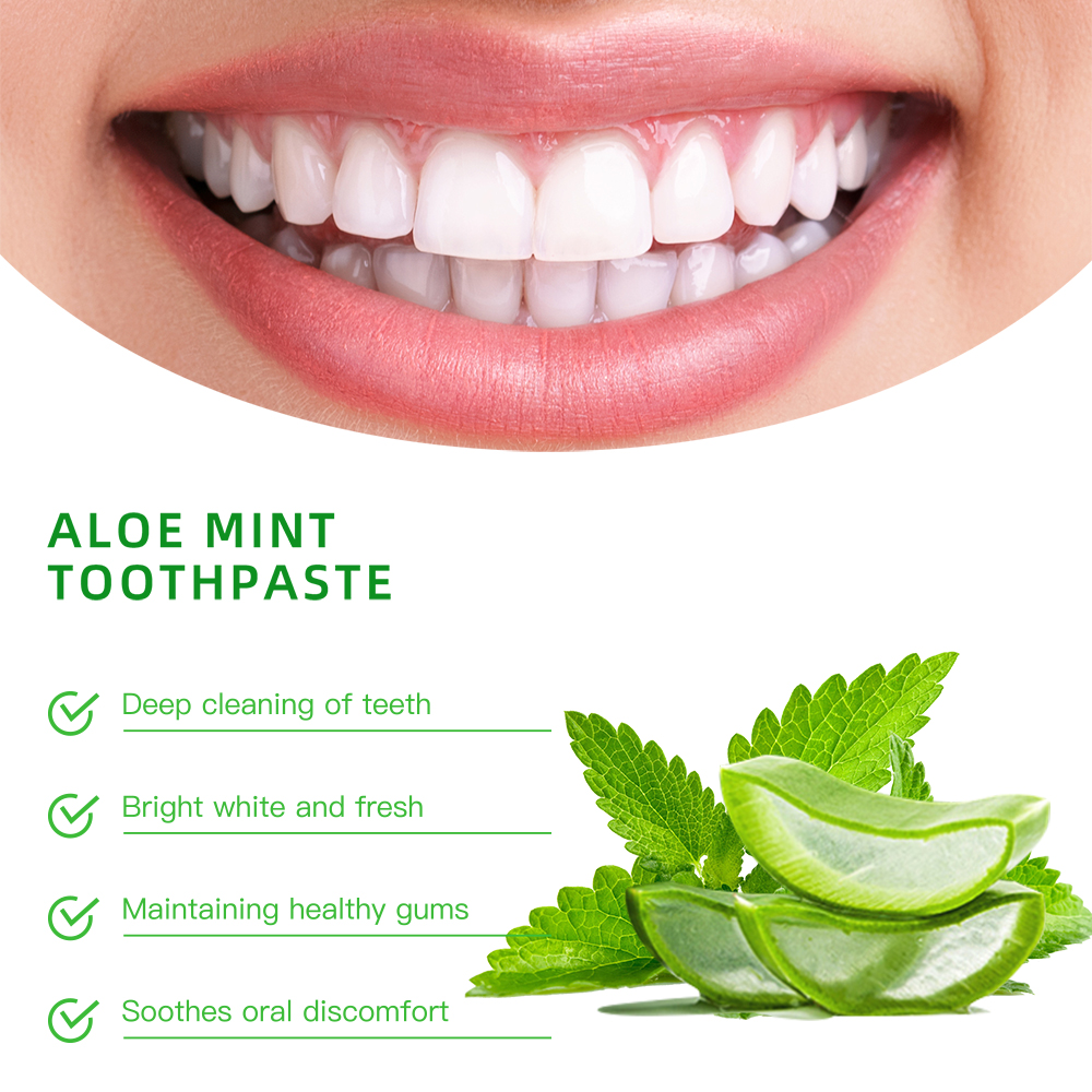 Dr.Lestjie Manufacturer Wholesale Herbal Aloe Vera Mint Whitening Toothpaste 120g OEM/ODM Home Fresh Breath Teeth Whitening
