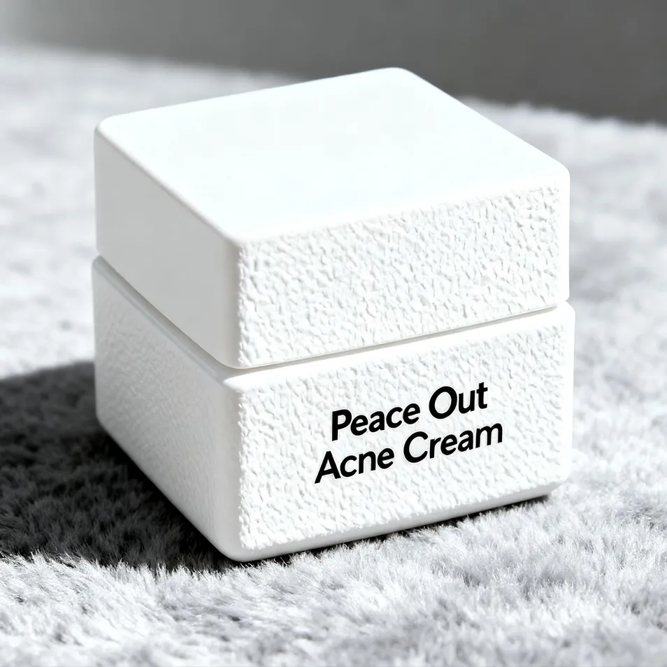 Acne cream texture and container details