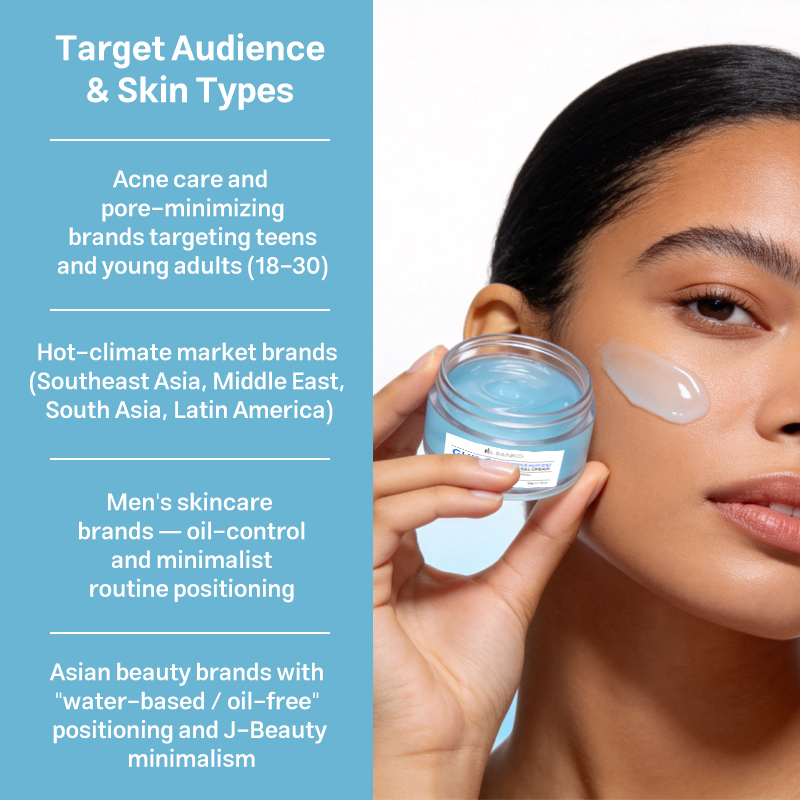 OEM Private Label GHK-Cu Copper Peptide Aqua Gel Cream Oil Free Matte Finish Face Moisturizer Anti Aging Skincare Manufacturer