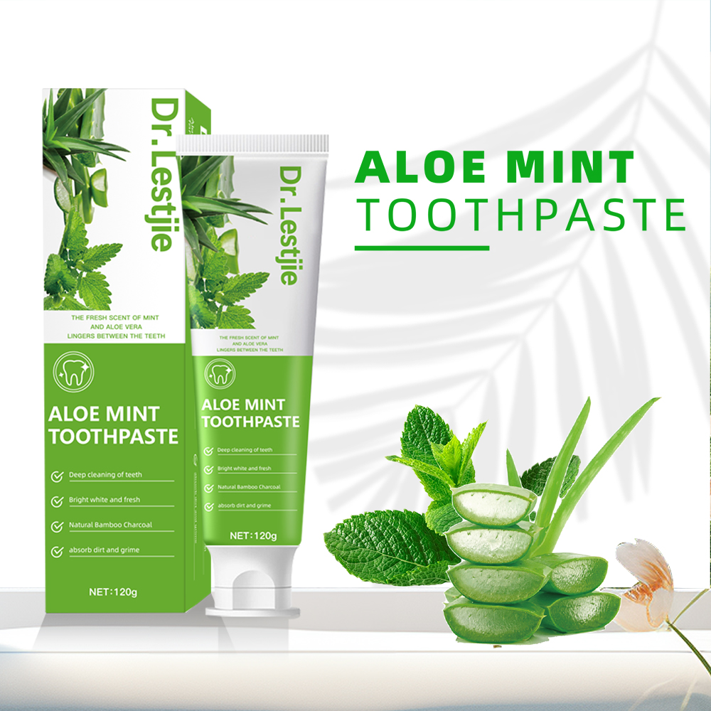 Dr.Lestjie Manufacturer Wholesale Herbal Aloe Vera Mint Whitening Toothpaste 120g OEM/ODM Home Fresh Breath Teeth Whitening