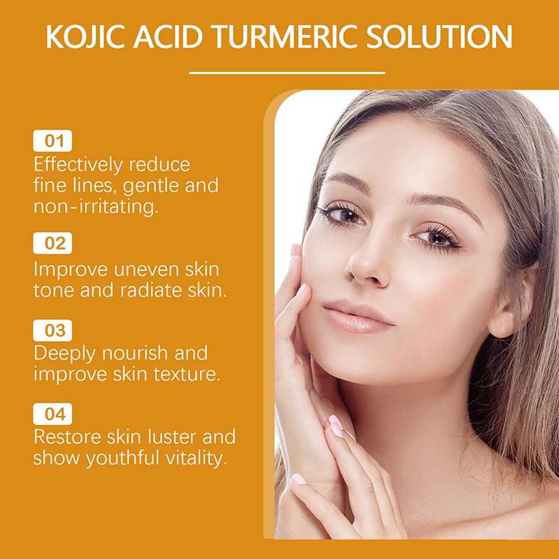 30ml Organic Skin Care Face Serum Anti Aging Lighten Spots Kojic Acid Turmeric Solution