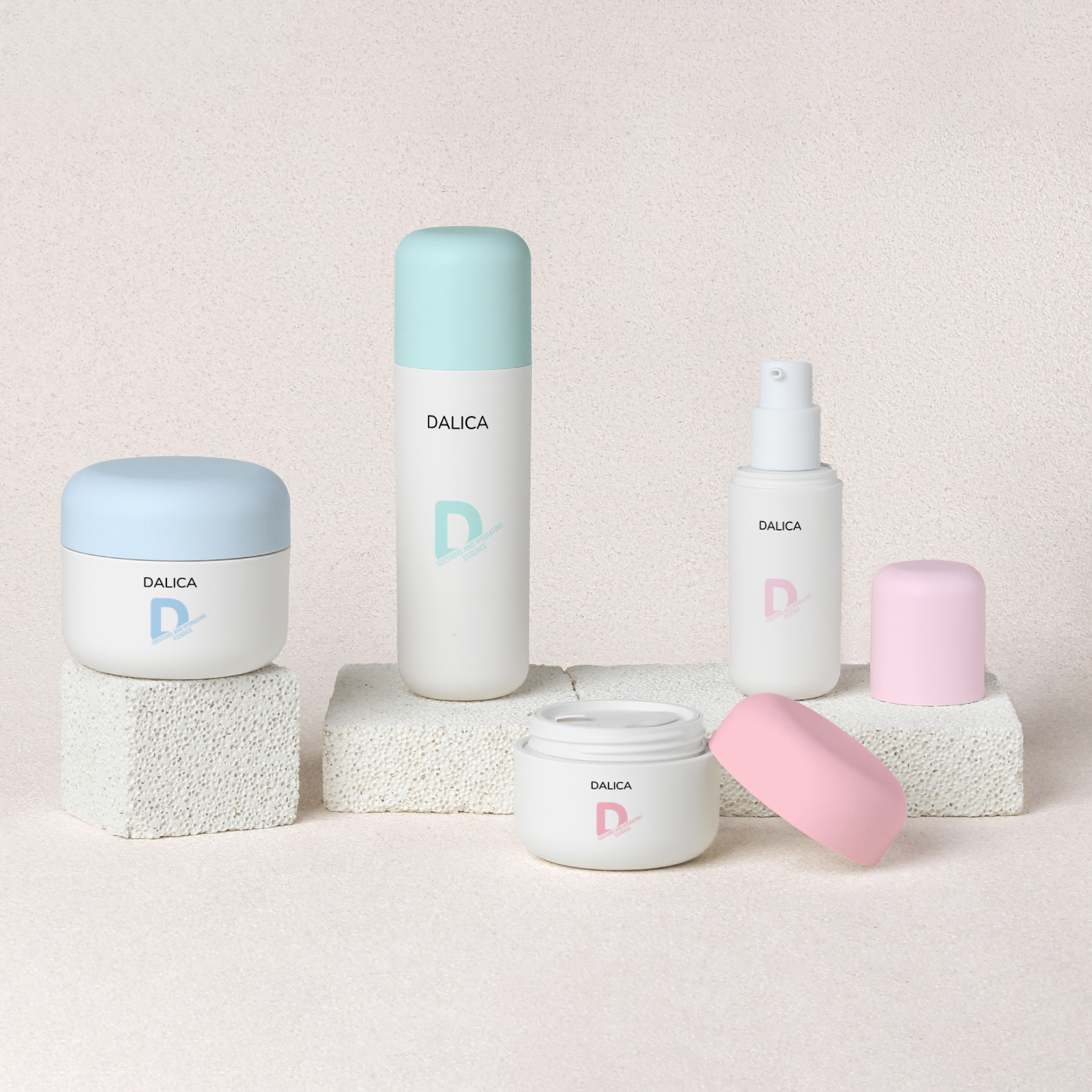 DALICA Eco-Friendly Cosmetic Packaging Set-Empty Jars/Bottles for Face Cream Lotion Skincare (PP Plastic Airless Pump