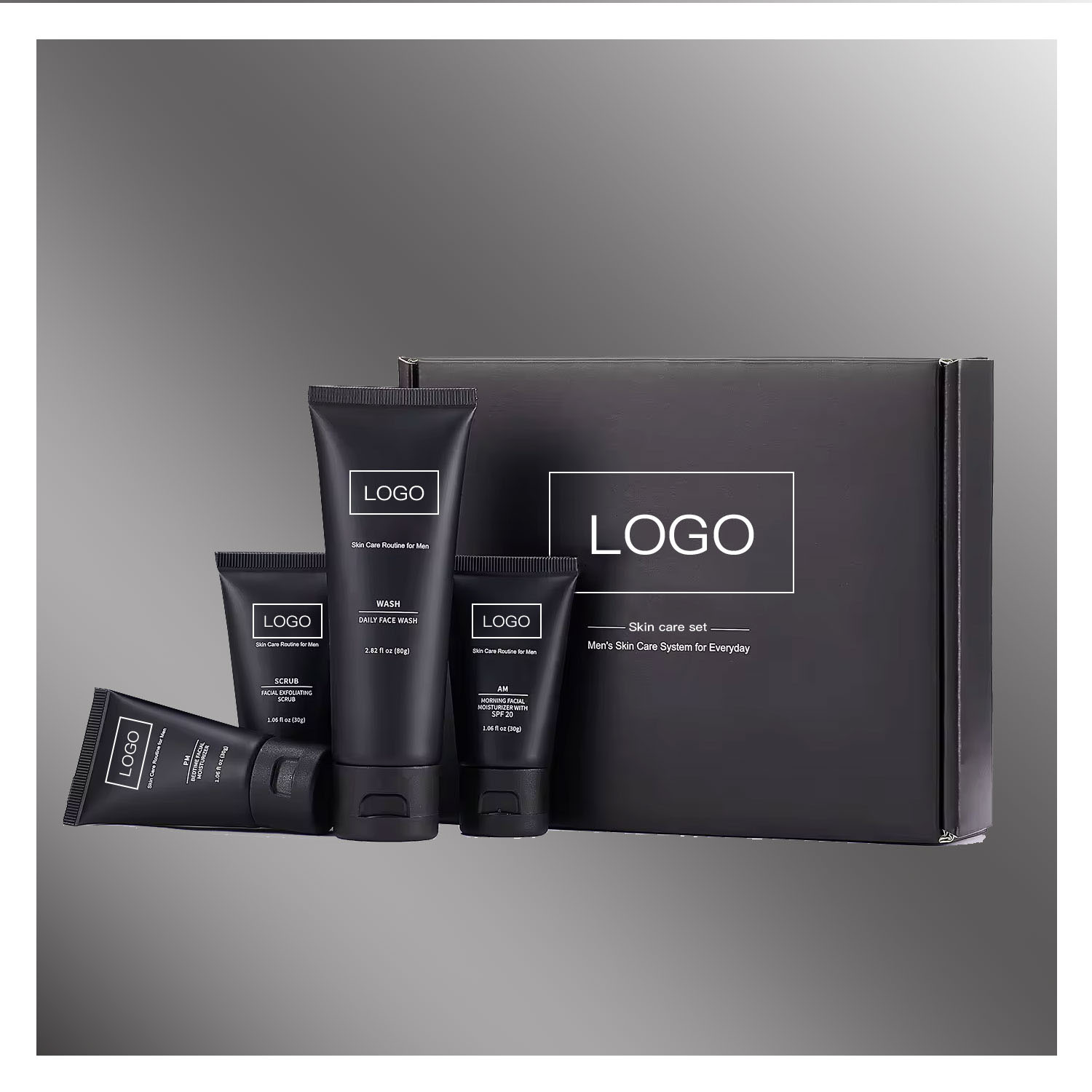 Private Label Mens Skin Care Products Vegan Organic Repair Moisturizing Acne Anti Aging Korean Skin Care Set for Men