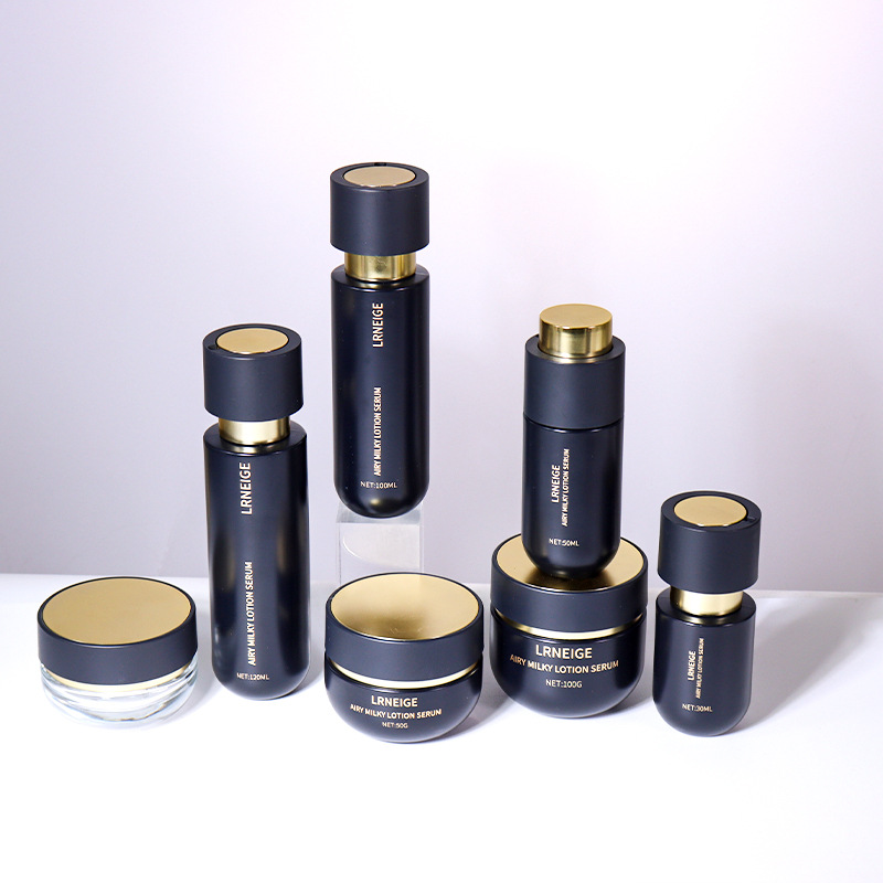 Luxury Cosmetic Glass Jars With Lids Gold Dropper Empty Cream Jar High Grade Beauty Skincare Containers For Facial Body Mask