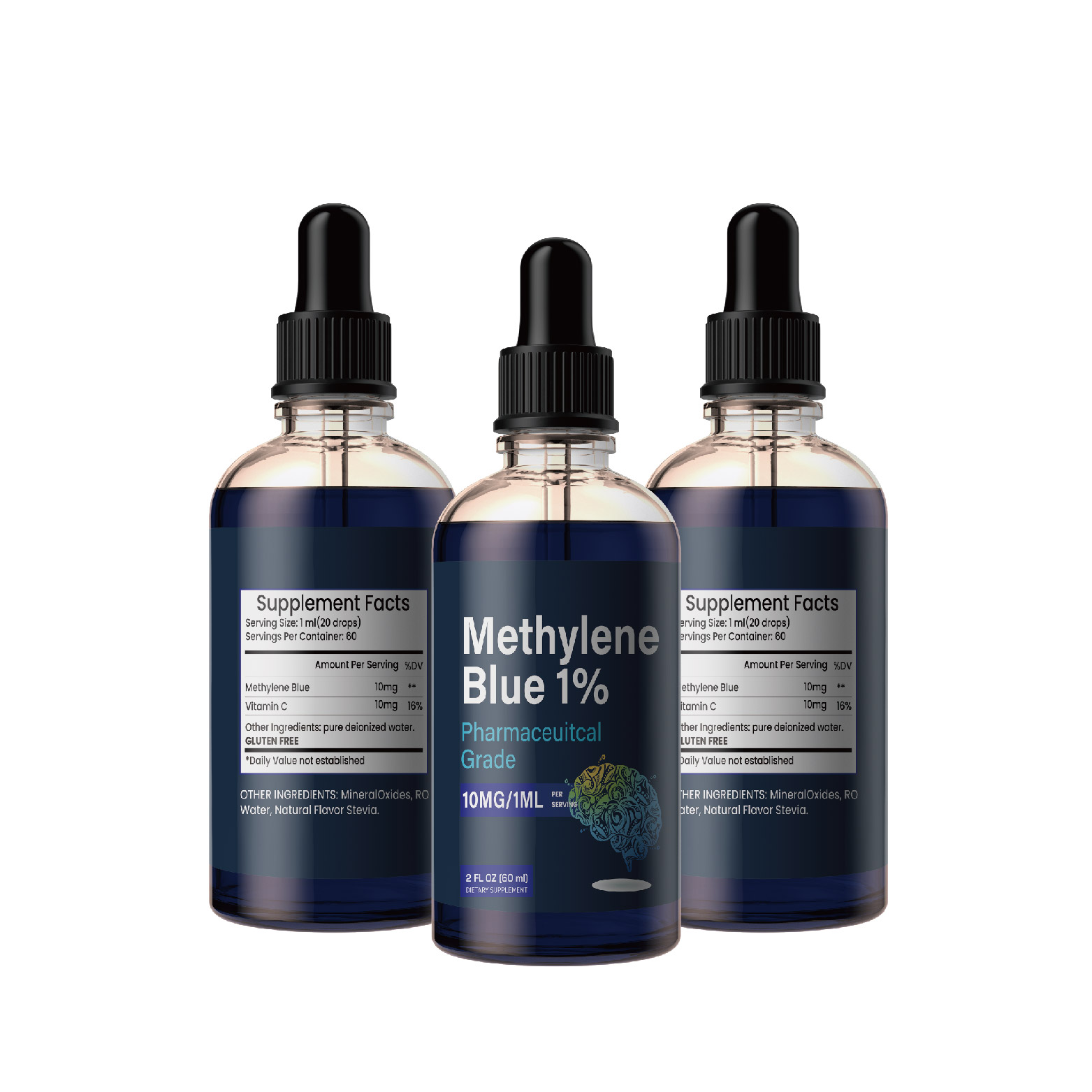 Premium Methylen Blue Drops 1% for Skin Health &amp; Energy Boost, Anti-Aging Supplement, Vegan-Friendly, OEM/ODM Service