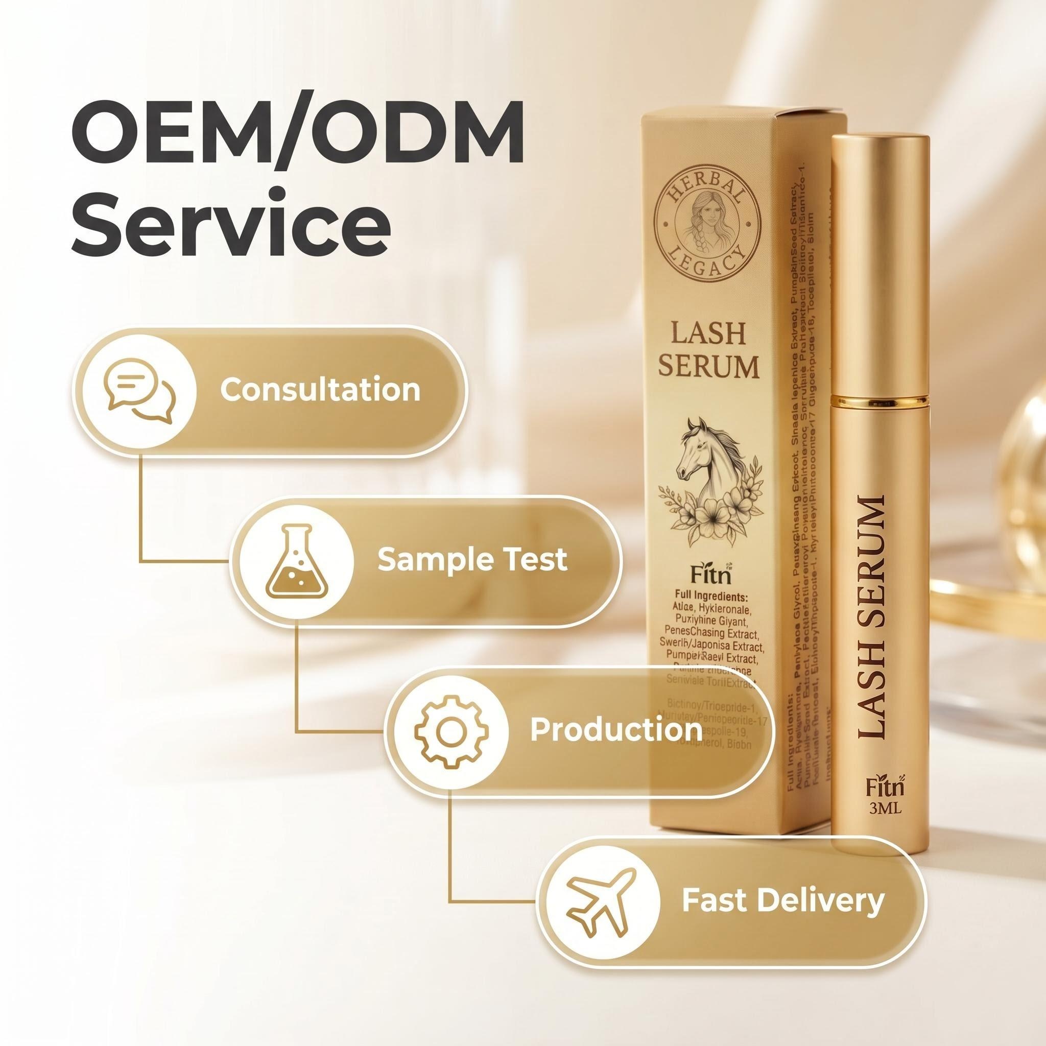 Eyelash Growth Serum Manufacturer CPNP MSDS Certified 21 Days Visible Results Vegan Natural Herbal Lash Enhancer Factory Supply