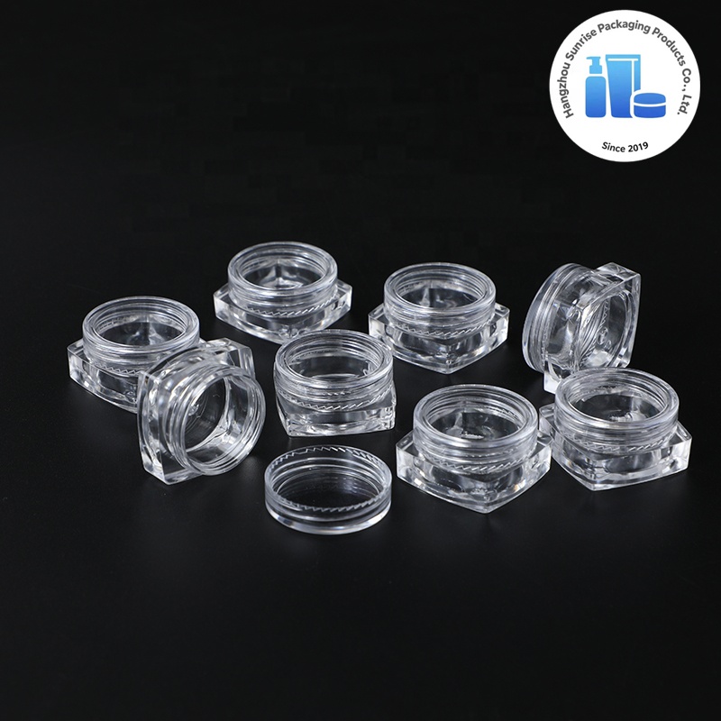 Manufacturers Wholesale Customized Color 3g 5g PS Square Cream Bottles Cosmetic Plastic Jars Plastic Boxes Screw Top Skin Care