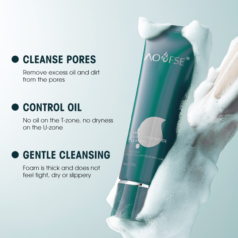 Ghk Cu Skin Care Set Custom Logo Repair Face Firming Wrinkle Blue Copper Peptide Skin Care Set