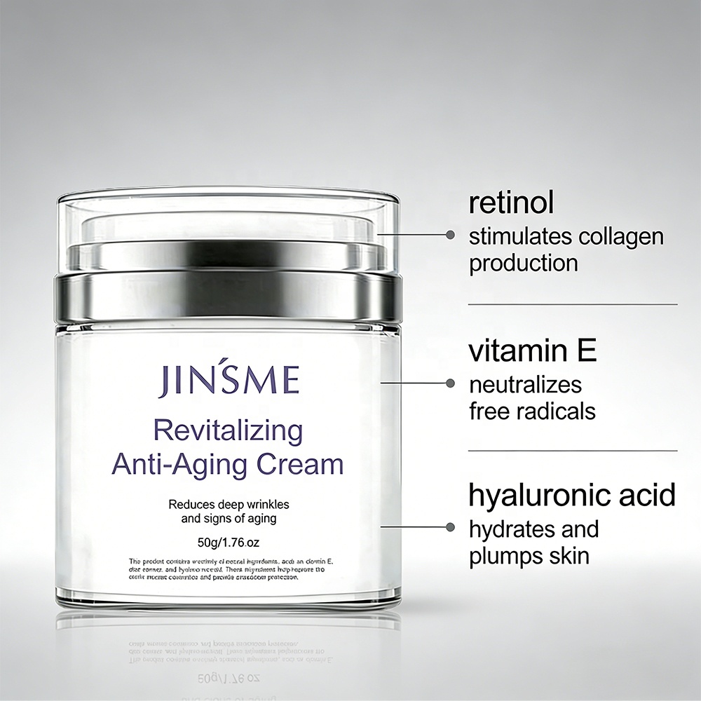 Private Label OEM Anti Wrinkle Face Cream Fragrance Free Hyaluronic Acid Anti Aging Moisturizer For Mature Skin