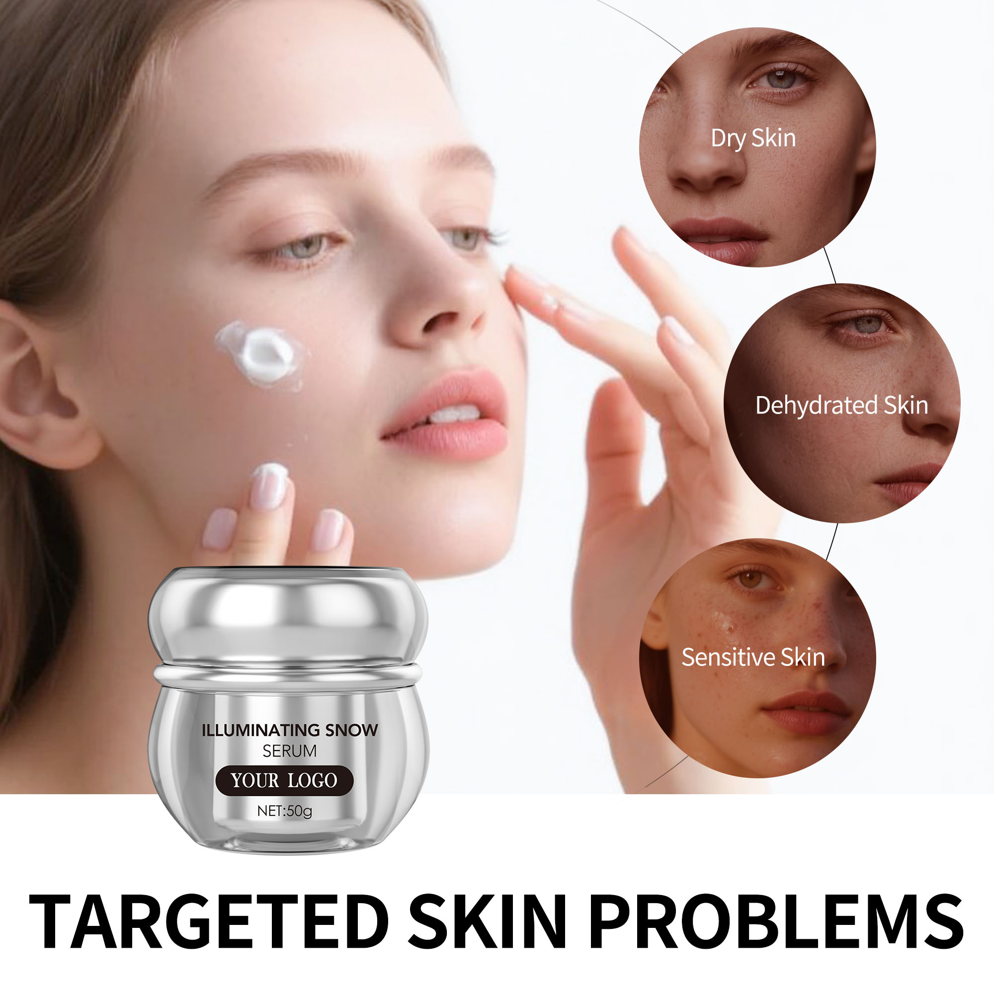 Private Label High-Efficacy Active Ingredients Illuminating Snow Cream Advanced Formulation for Full-Spectrum Melanin Cream