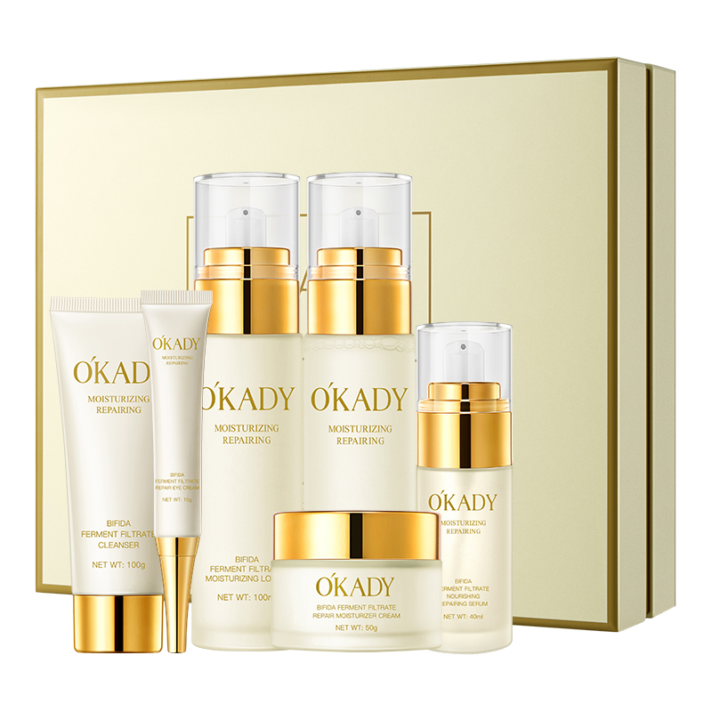 OKADY Hot Sale Face Care Moisturizing Anti-Aging Organic Yeast Facial Care Product Sensitive Skin Complete 6-piece Skin Care Set