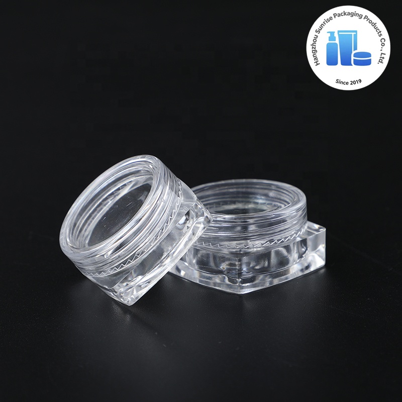Manufacturers Wholesale Customized Color 3g 5g PS Square Cream Bottles Cosmetic Plastic Jars Plastic Boxes Screw Top Skin Care
