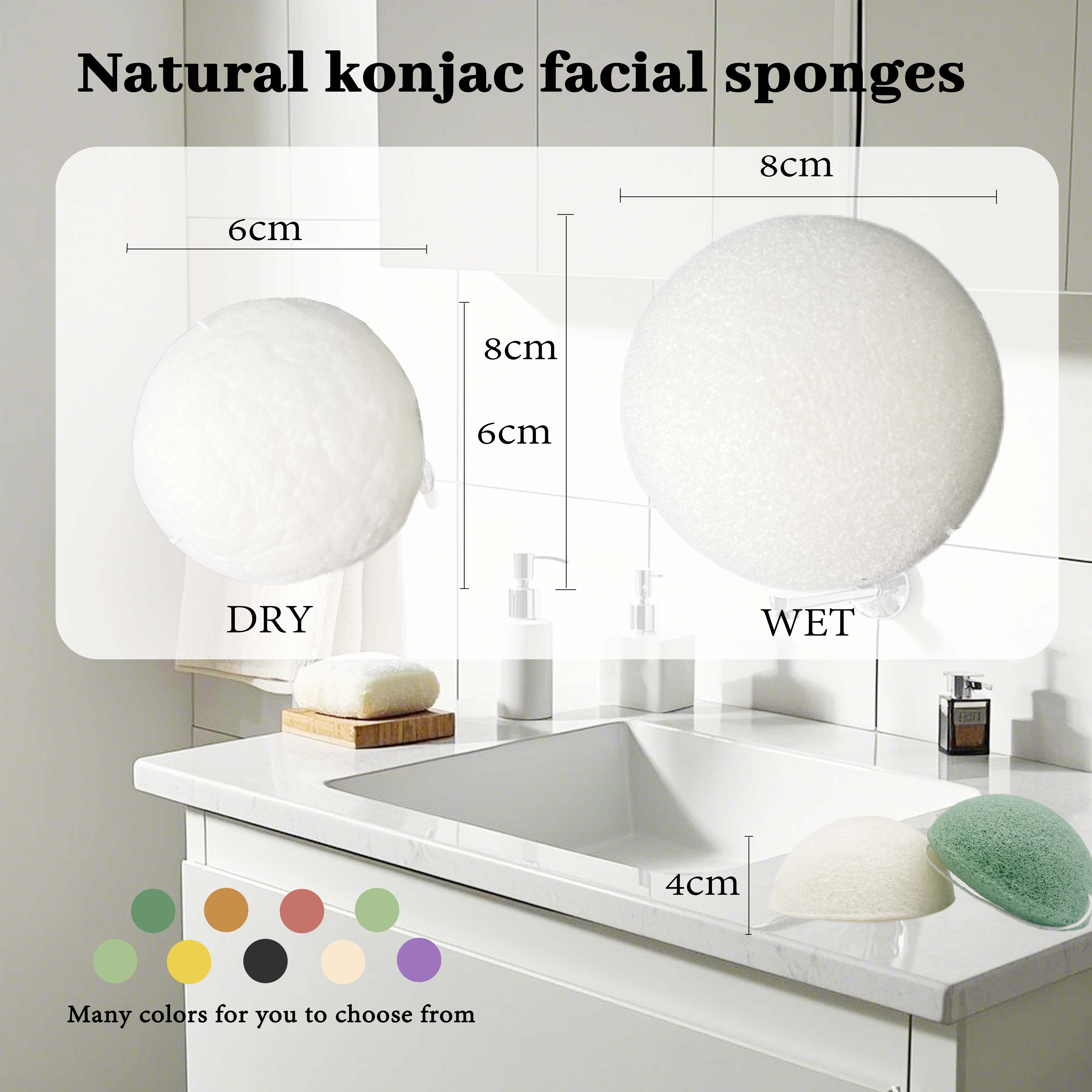 100% Natural Fiber Organic Facial Sponge For All Skin Type Cleaning Sponge Konjac Sponge