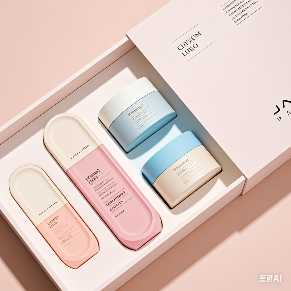 High Quality Light Pink Cosmetic Packaging Set Glass Lotion Jar Oil Bottle 4oz 100ml Flat Square Skincare Packaging Set