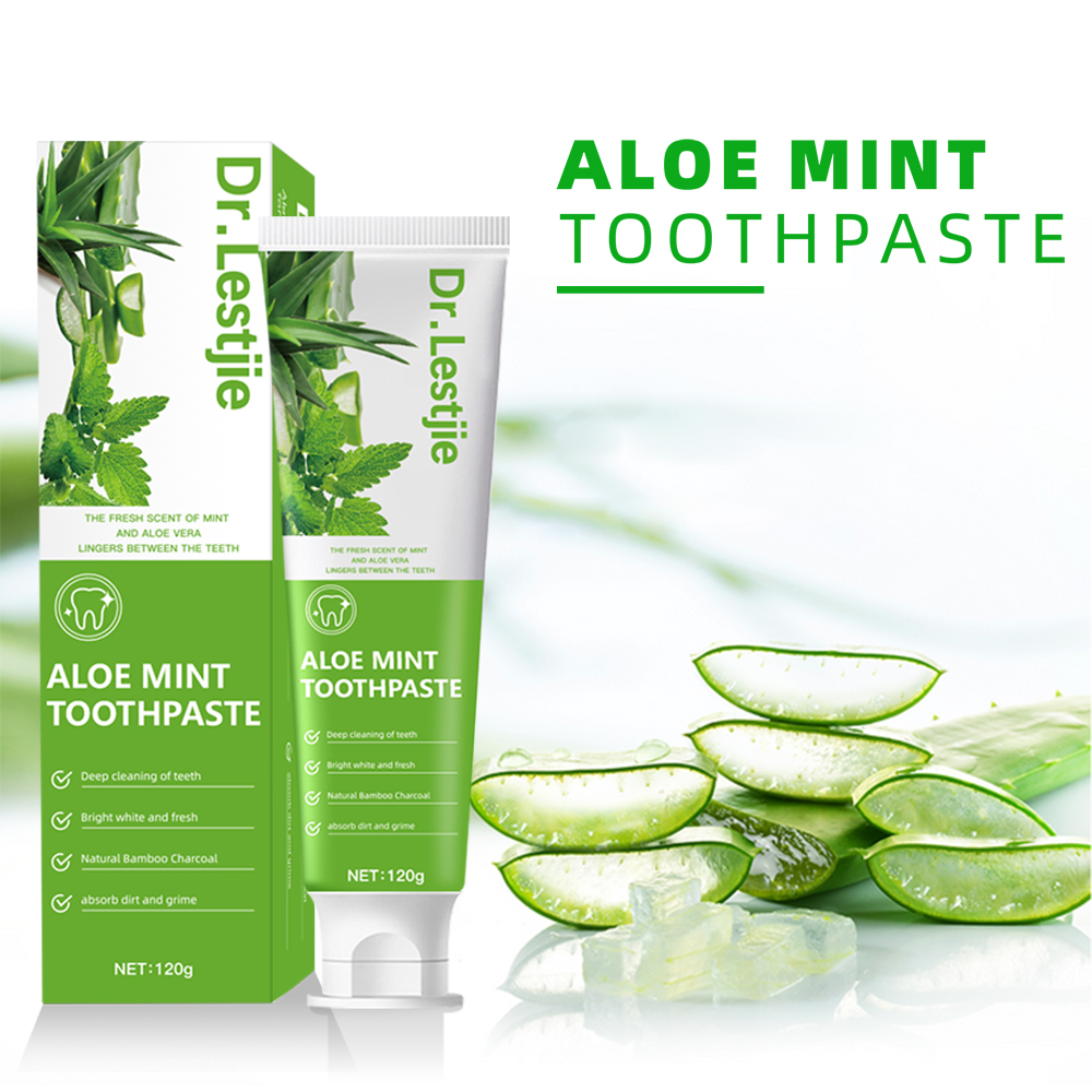 Dr.Lestjie Manufacturer Wholesale Herbal Aloe Vera Mint Whitening Toothpaste 120g OEM/ODM Home Fresh Breath Teeth Whitening